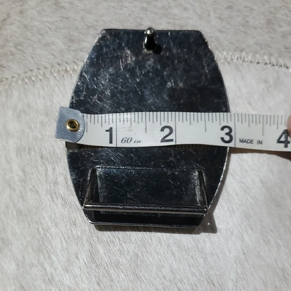 Guess Black and Silver Cross Belt Buckle